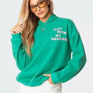 Edikted Play with my Emotions Green Hoodie